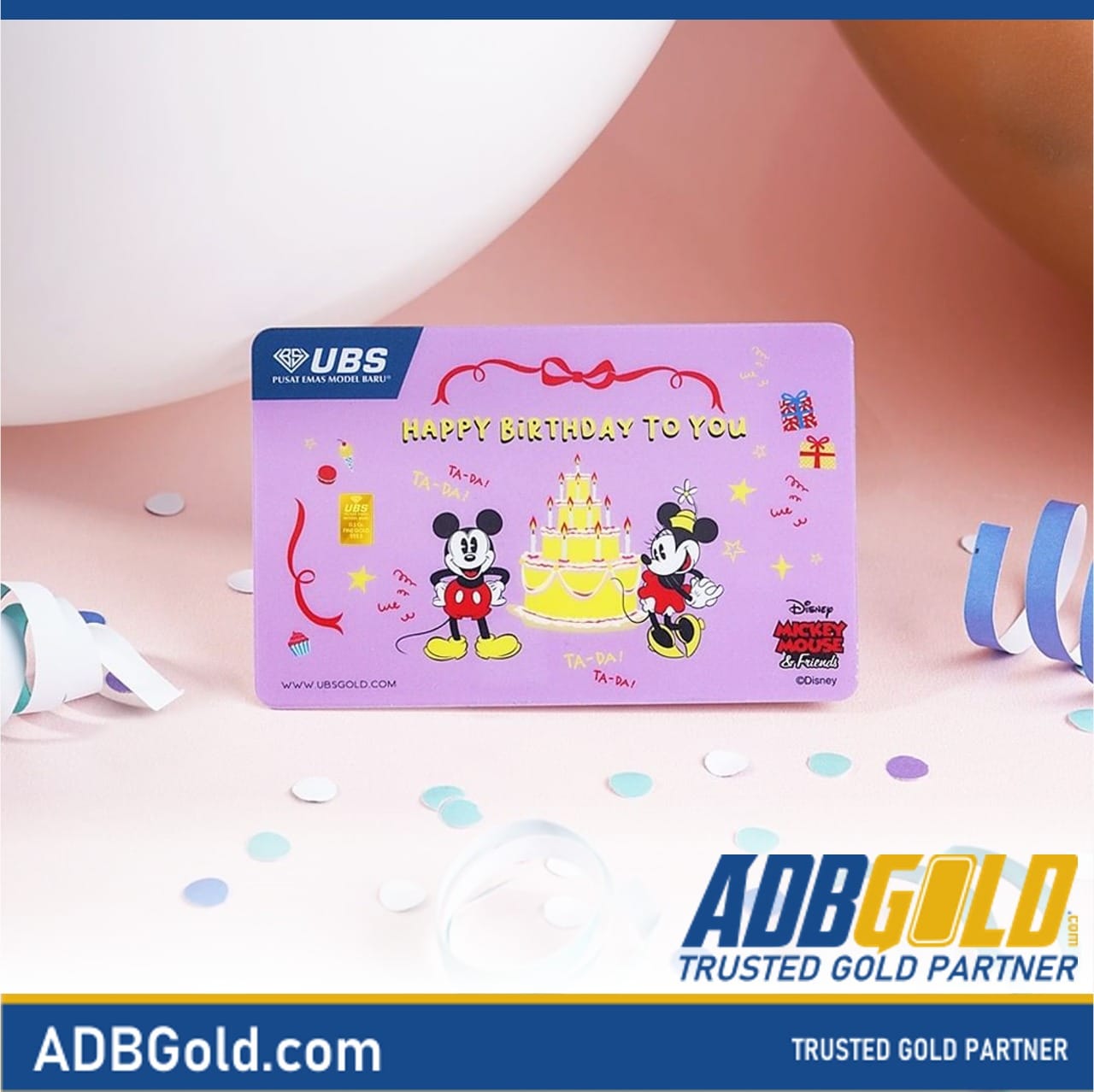 UBS Disney Gift Series 0,1 gram - Mickey & Minnie Mouse Happy Birthday